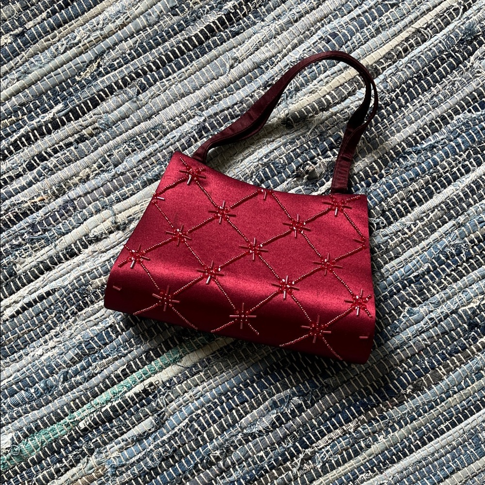 Chic Burgundy Clutch with Star Detailing